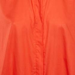 Pre Owned CH Carolina Herrera Red Cotton Oversized Blouse XS