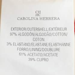 CH Carolina Herrera Cream Stretch Cotton Wide Leg Capri Pants S