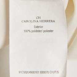 Pre Owned CH Carolina Herrera White Crepe Ruffled Sleeveless Top S