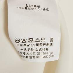 Pre Owned CH Carolina Herrera White Crepe Ruffled Sleeveless Top S