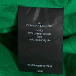 Pre Owned CH Carolina Herrera Green Mesh Bow Detail Sleeves Midi Dress L 