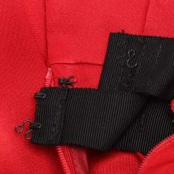 Carolina Herrera Red Silk Pleated Maxi Skirt S
