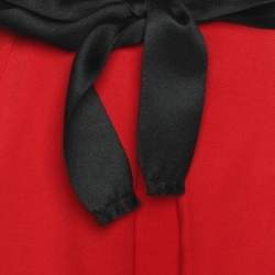 Carolina Herrera Red Silk Pleated Maxi Skirt S
