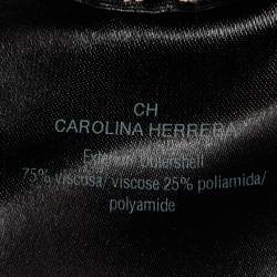 Pre Owned CH Carolina Herrera Monochrome Floral Jacquard Knit Top XXS