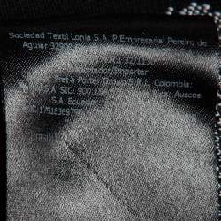 Pre Owned CH Carolina Herrera Monochrome Floral Jacquard Knit Top XXS