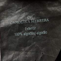 Pre Owned CH Carolina Herrera Red CH Pattern Cotton V-Neck Top XS