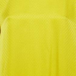 Pre Owned CH Carolina Herrera Yellow Monogram Jacquard Silk Short Dress S