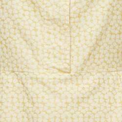 Pre Owned CH Carolina Herrera Yellow Floral Jacquard Cotton Mini Dress M
