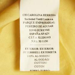Pre Owned CH Carolina Herrera Yellow Floral Jacquard Cotton Mini Dress M