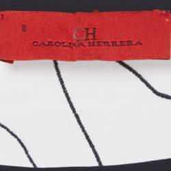 Pre Owned CH Carolina Herrera White Floral Embroidered Cotton Belted Midi Dress M