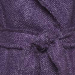 Pre Owned CH Carolina Herrera Purple Wool Blend Tweed Belted Mid-Length Coat M