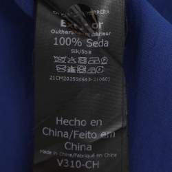 Pre Owned CH Carolina Herrera Blue Satin Ruffle Tops L