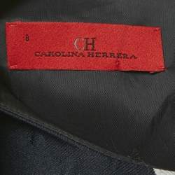 مملوكة مسبقًا CH Carolina Herrera Navy Blue Floral Jacquard Flared Short Dress M