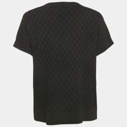 Pre Owned CH Carolina Herrera Black Diamond Knit Top XS