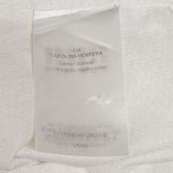 Pre Owned CH Carolina Herrera White Logo Patterned Cotton Shirt M 