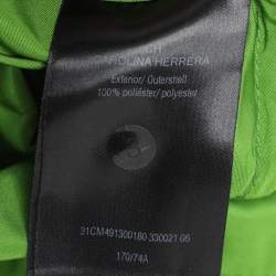 Pre Owned CH Carolina Herrera Green Satin Pleated Belted Maxi Skirt M