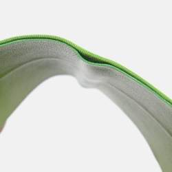 Pre Owned CH Carolina Herrera Green Satin Pleated Belted Maxi Skirt M