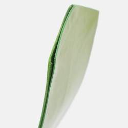 Pre Owned CH Carolina Herrera Green Satin Pleated Belted Maxi Skirt M