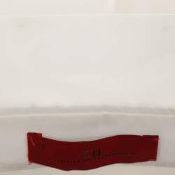 Pre Owned توب سي إتش كارولينا هيريرا نايلون كريمي بأكمام طويلة مقاس متوسط - ميديوم