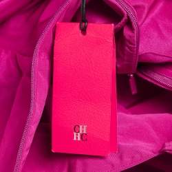 Pre Owned CH Carolina Herrera Magenta Taffeta Bow Tie Detail Asymmetric Hem Gown L