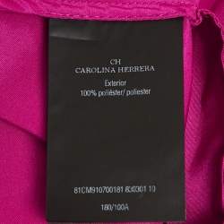 Pre Owned CH Carolina Herrera Magenta Taffeta Bow Tie Detail Asymmetric Hem Gown L