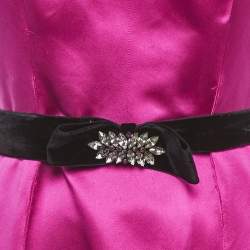 Pre Owned CH Carolina Herrera Pink Silk Belted Sleeveless High-Low Gown S