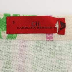 Pre Owned CH Carolina Herrera Multicolor Printed Canvas Wrap Belted Midi Skirt S