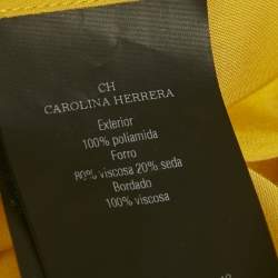 Pre Owned CH Carolina Herrera Yellow Floral Lace Midi Dress L
