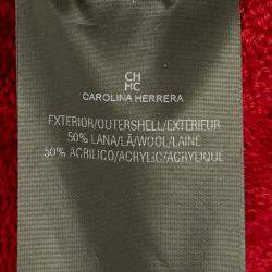 مملوكة مسبقًا CH Carolina Herrera Red Wool Blend Fringe Detail Cardigan S
