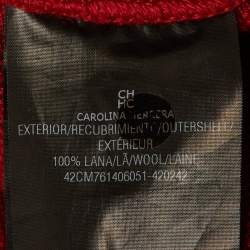 Pre Owned CH Carolina Herrera Burgundy Wool Knit Midi Dress S