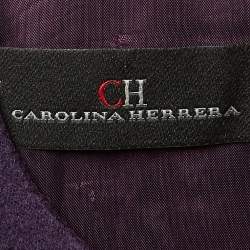 Pre Owned CH Carolina Herrera Purple Wool Peplum Midi Dress S