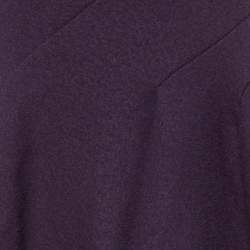 Pre Owned CH Carolina Herrera Purple Wool Peplum Midi Dress S