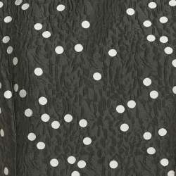 Pre Owned CH Carolina Herrera Black Polka Dot Jacquard Short Dress M