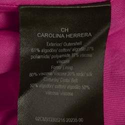 Pre Owned CH Carolina Herrera Pink Lace Belted Flared Dress XS