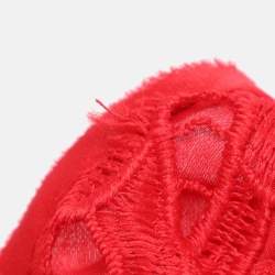 Pre Owned CH Carolina Herrera Red Floral Lace & Crepe Sleeveless Short Dress S