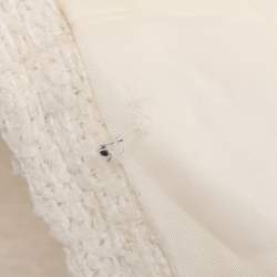 Pre Owned CH Carolina Herrera Cream Tweed Double Breasted Blazer M