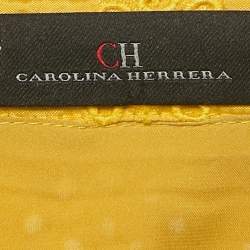 Pre Owned CH Carolina Herrera Yellow Broderie Anglaise Crepe Maxi Dress M