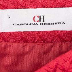 مملوكة مسبقًا CH Carolina Herrera Red Textured Pencil Skirt M
