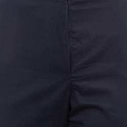 Pre Owned CH Carolina Herrera Navy Blue Cotton Trousers S