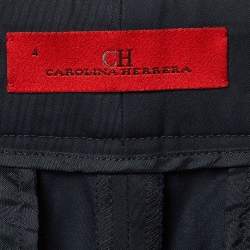 Pre Owned CH Carolina Herrera Navy Blue Cotton Trousers S