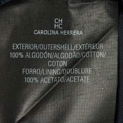 Pre Owned CH Carolina Herrera Navy Blue Cotton Trousers S