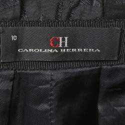 Pre Owned CH Carolina Herrera Black Jacquard Short Skirt L