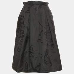 Pre Owned CH Carolina Herrera Black Jacquard Short Skirt L