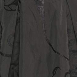 Pre Owned CH Carolina Herrera Black Jacquard Short Skirt L