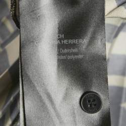 مملوكة مسبقًا فستان ميدي بليسيه ساتان بطبعة حيوانات بني سي إتش كارولينا هيريرا مقاس كبير