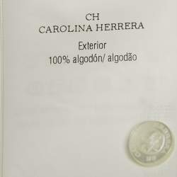 مملوكة مسبقًا قميص سي إتش كارولينا هيريرا تفاصيل ربطة أكمام قطن مطبوع بطبعة نقاط بيضاء مقاس صغير - سمول