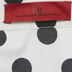 مملوكة مسبقًا قميص سي إتش كارولينا هيريرا تفاصيل ربطة أكمام قطن مطبوع بطبعة نقاط بيضاء مقاس صغير - سمول