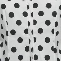 مملوكة مسبقًا قميص سي إتش كارولينا هيريرا تفاصيل ربطة أكمام قطن مطبوع بطبعة نقاط بيضاء مقاس صغير - سمول