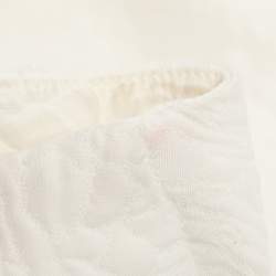 Pre Owned CH Carolina Herrera White Floral Print Jacquard Blouse XS