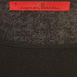 مملوكة مسبقًا توب سي إتش كارولينا هيريرا تريكو مطاطي أسود بأكمام متسعة مقاس صغير (سمول)